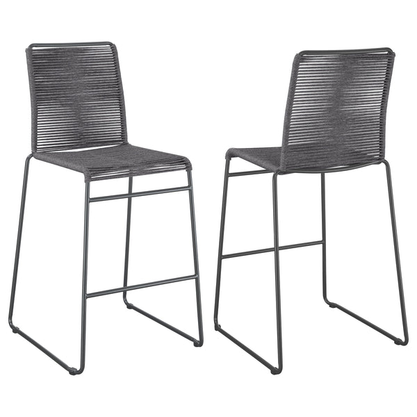 English Elm Jerome Charcoal Woven Rope Bar Chairs Set Of 2 – Modern Comfort For Stylish Home Bars & Dining Nooks B062P344942