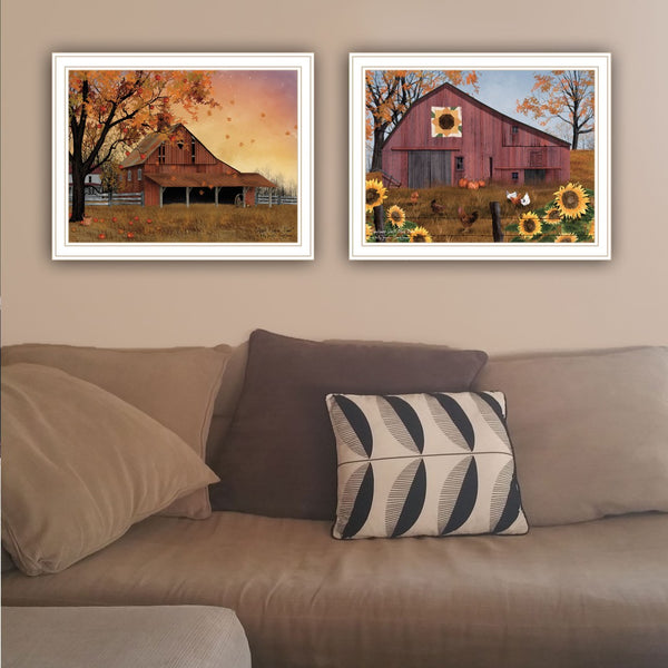 English Elm Trendy Decor 4u Billy Jacobs Autumn Barn Framed Wall Art Set for Farmhouse Rooms B067P255226