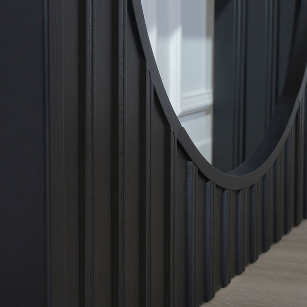 English Elm Modern Modular Console Table with Black Arch Base & Natural Wood Top, 4 Styles, 70.3"L Versatile Decor W2729P199007