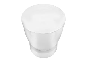 English Elm Accent Table - Contemporary White Metal Drum Design For Living Room & Bedroom - Versatile & Chic B2710P219454