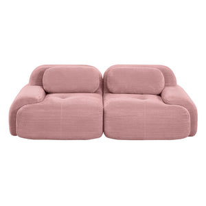 English Elm 82'' Modular Corduroy Loveseat Curved Armrests Non-slip Base for Living Bedroom Lounge W714P359250