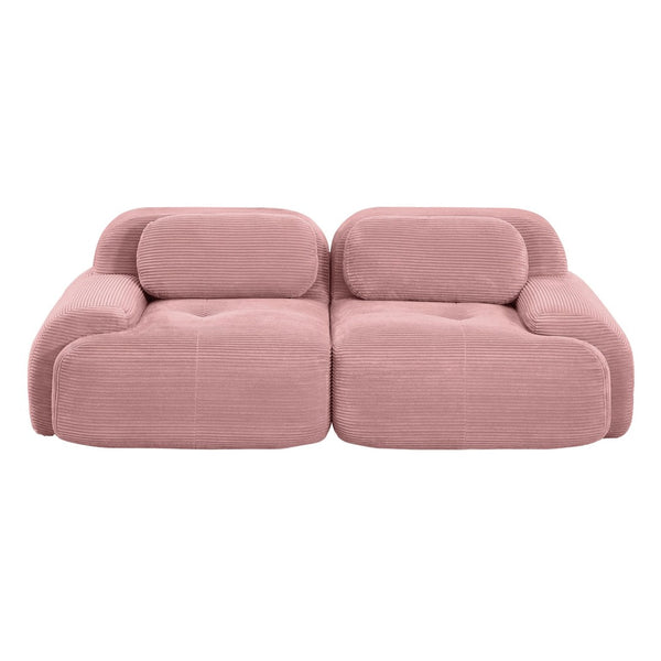 English Elm 82'' Modular Corduroy Loveseat Curved Armrests Non-slip Base for Living Bedroom Lounge W714P359250