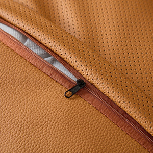 English Elm Modern Curved Sectional Sofa For Living Room - 5-Seat Eco-Leather Couch In Vibrant Orange Design W2582S00077