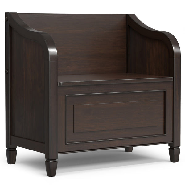 English Elm Connaught Compact Entryway Storage Bench - Timeless Solid Wood Design With Hidden Compartment B136P203425