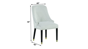 English Elm Contemporary Velvet Upholstered Rounded Back Dining Chairs with Gold Accent Legs Set of 2, Elegant Comfort Gray 30.12 L x 24.22 W x 22.25 H B011P290548