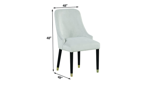 English Elm Contemporary Velvet Upholstered Rounded Back Dining Chairs with Gold Accent Legs Set of 2, Elegant Comfort Gray 30.12 L x 24.22 W x 22.25 H B011P290548