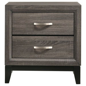 English Elm Carina 4-Piece Queen Panel Bedroom Set In Grey Oak & Black - Modern Chic Design With Storage Solutions B062S00903