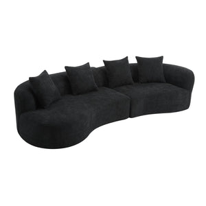 English Elm 126"curved Sectional Sofa Oversized 5 Seat Foam Cushion Living Room Conversation Piece N771P247830H_N771P247831H