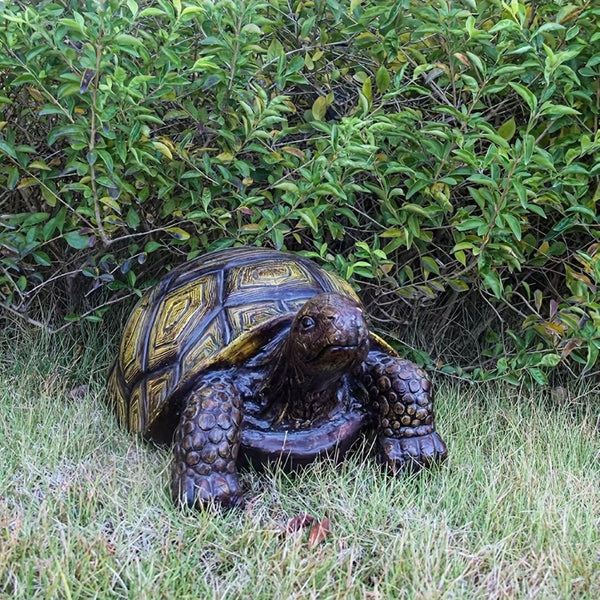 English Elm 21.3" Resin Tortoise Garden Sculpture Lifelike Shell Detail Weatherproof Patio Lawn Decor W5709P460847