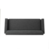 Christopher Knight Home® - Noble House - Sawyer Mid Century Modern Grey Fabric 3 Seater Sofa