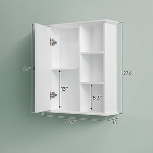 English Elm Upgraded Wall Mounted Bathroom Cabinet Mdf Soft Close Over Toilet Organizer White T3785P356593