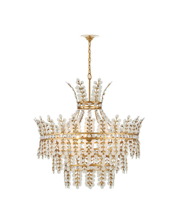 Currey & Company Bradshaw Chandelier - Elegant Art Deco Design With Crystal Accents For Timeless Illumination And Style Gold Glass ,Crystal ,Wrought Iron 9000-1295-currey-company