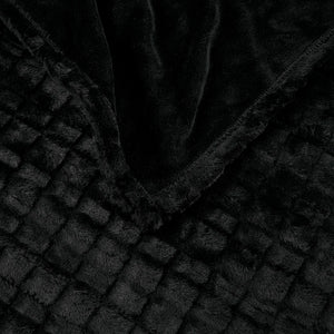 JLA Home Beautyrest - Oversized Plush Faux Fur Heated Throw with Secure Comfort, Low EMF, OEKO‑TEX, Machine Washable Black Texture BR54-4697