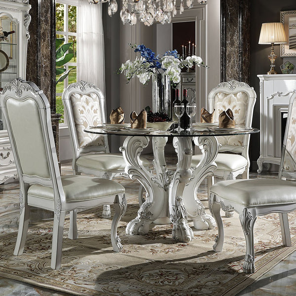 English Elm Ivory Tufted Side Chairs Set Of 2 - Elegant Bone-White Finish, Comfortable Upholstery & Classic Design B062P209249