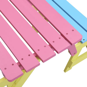 English Elm KID'S Multi-Functional Arm Chair Table Set with 2 Benches - Blue/Pink Wooden Kids Activity Furniture W495P170202