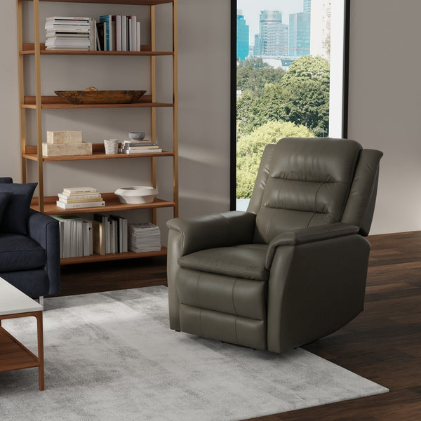 English Elm Global Swivel Glider Recliner In Madras Gray - Luxurious Comfort, Smooth Motion & Durable Design B339P333954