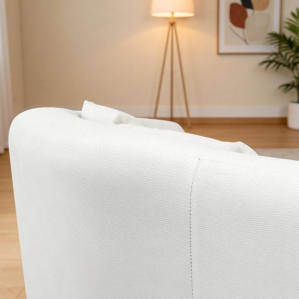 English Elm Loveseat Chenille Upholstered Sofa Compact Foam Seating for Small Apartments and Dens Beige W5385P454888