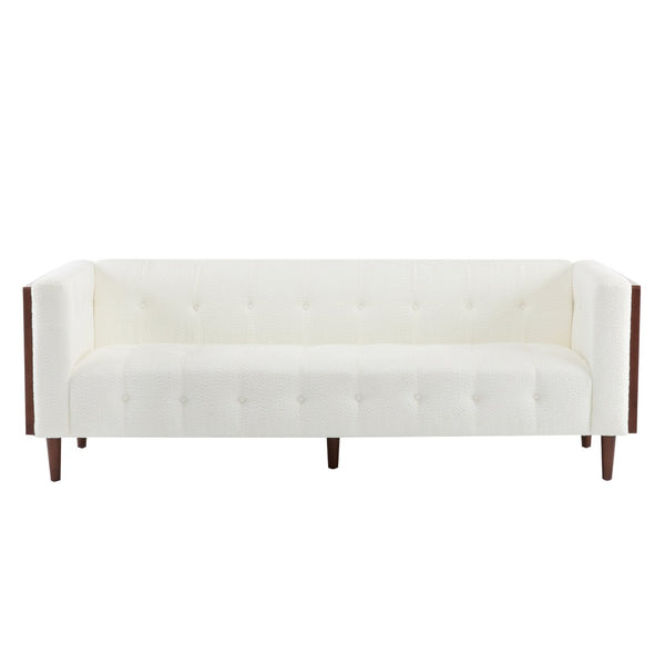 English Elm 3-seater Button Tufted Waffle Stitch Sofa Solid Hardwood Frame Mid Century Living Room N771P243854M_N771P243867M