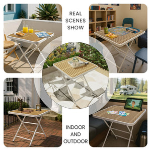English Elm Summer 5 Piece Outdoor Dining Set Stackable Chairs Uv Resistant Pp and Metal Patio W3450S00113