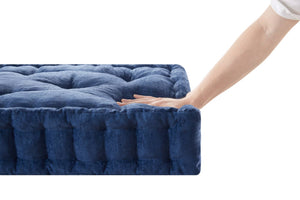 English Elm Poly Chenille Square Floor Pillow Cushion Plush 24x24 Inch Soft Polyester Seat Pad for Cozy Living Spaces Navy Blue 3.22 L x 23.03 W x 12.8 H B035P280524