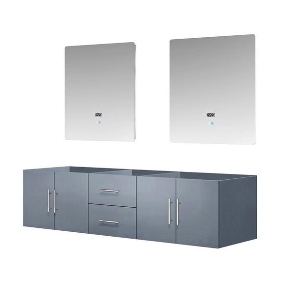 English Elm Dark Grey Double Bath Vanity Set With 30-Inch Led Mirrors - Stylish Storage & Easy Installation B2731S00550