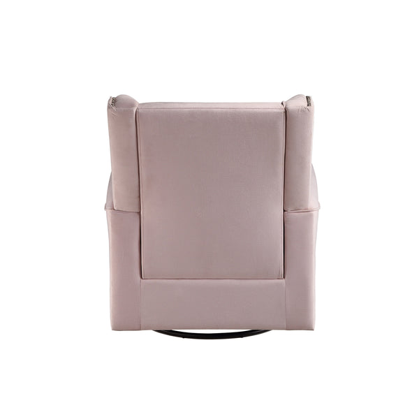 English Elm Fabric Lattice Swivel Glider Chair with Removable Seat and Side Storage Pockets for Cozy Relaxation Pink B016P324091