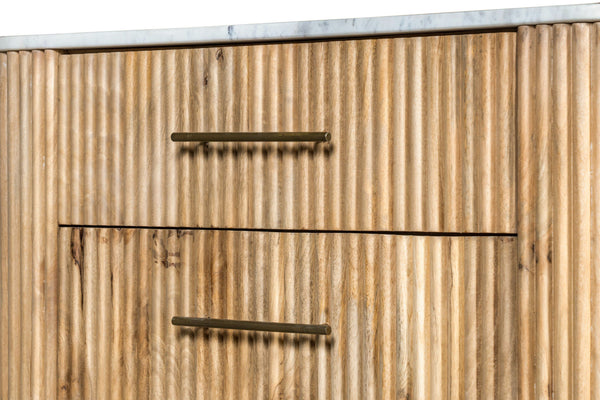 VIG Furniture Modrest - Cambridge White Marble & Mango 5 Drawer Chest VGED-RID105113