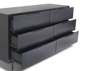 Origins Akira Dresser - Stylish Six-drawer Storage Solution With Durable Construction And Metal Glides Black Mahogany Solids & Gmelina Veneer 2400blk-03