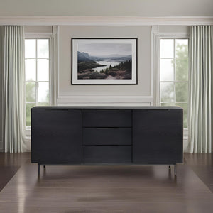 Origins Akira Sideboard - Sleek Storage Solution With Adjustable Shelves, Drawers, And Durable Design Black Mahogany Solids & Gmelina Veneer 2400blk-64