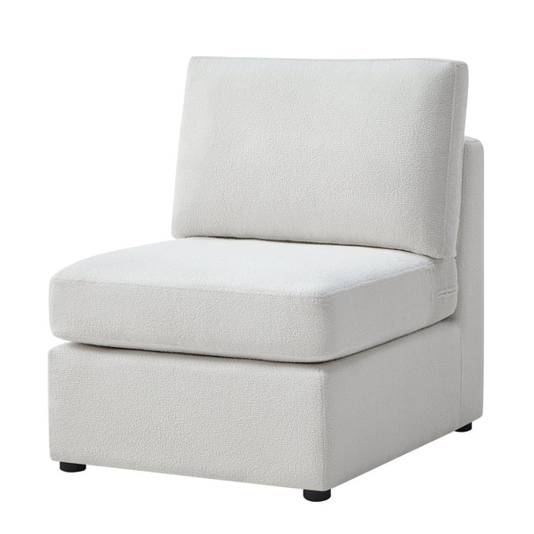 English Elm Chauncy Five Piece Modular Sectional Performance Fabric Living Room Seating Set Ivory B050S00033