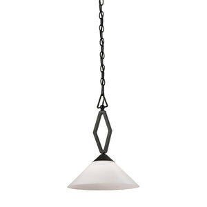 Thomas Lighting Tribecca Angular Metal Frame Mini Pendant Light Oil Bronze Cone Shade Kitchen Fixture 2401PL/10
