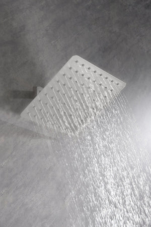 English Elm High Pressure Square Rain Shower Head Stainless Steel Spa Grade Full Body Coverage Brushed Nickel W127264835