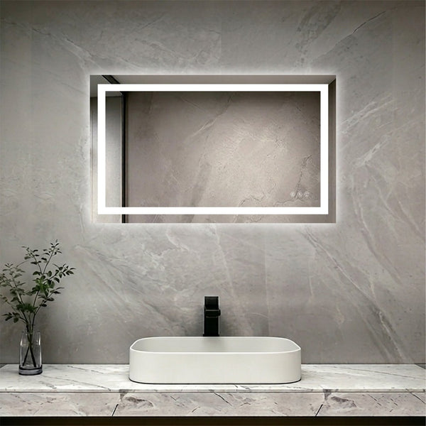 English Elm 40" Led Vanity Mirror with Front Back Halo Glow Anti-fog Dimmable Aluminum Frame W1920P493136