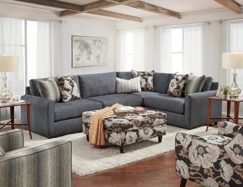 Fusion Argo Bloom Carbon Square Cocktail Ottoman - Multi-functional, Kid-friendly, Stylish Seating & Serving Multi Ws ,100% Polyester 170 Bloom Carbon Square Cocktail Ottoman