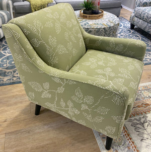 Fusion Celadon Vernon Sage Accent Chair - Unique Design With Sloped Arms, Durable Fabric & Coffee Finish Legs Green Ws,100% Polypropylene 240 Vernon Sage Accent Chair