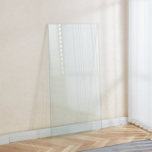 English Elm Tempered Clear Glass Table Top Rectangular Panel for Dining Desk or Console W234P285154