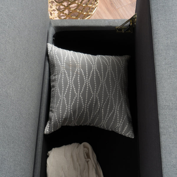 English Elm Christopher Knight Home® - LOVE Seat Charcoal Fabric Loveseat with Under-Seat Storage, Birchwood Legs, Versatile Modern-Traditional Seating (47.5" L x 31" W) 60737.00CCL