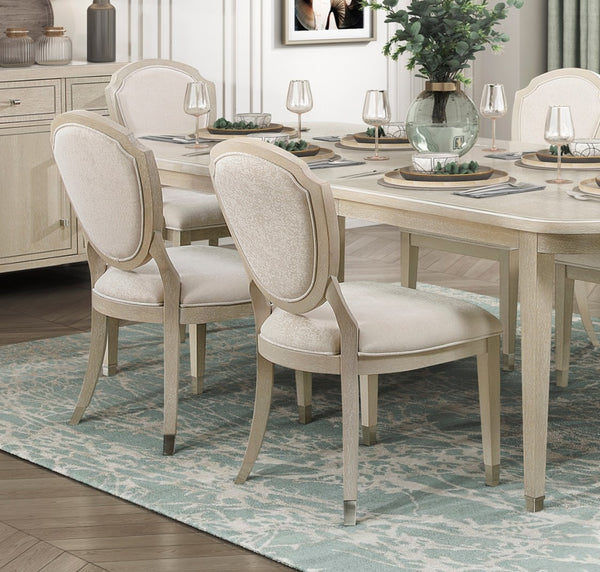 English Elm Contemporary Chenille Upholstered Wooden Side Chairs Set of 2 — Modern Dining Room Comfort & Style Light Oak 43.75 L x 24.25 W x 17.75 H B011P318937