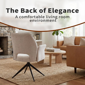 English Elm Fabric Swivel Dining Chairs Set of 2 with 360 Rotation Removable Arms Metal X-frame White W3851P452876