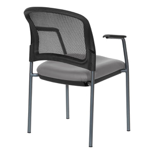 OSP Home Furnishings Progrid Mesh Back Stackable Chair with Titanium Frame for Conference Rooms Stratus 86710R-R103