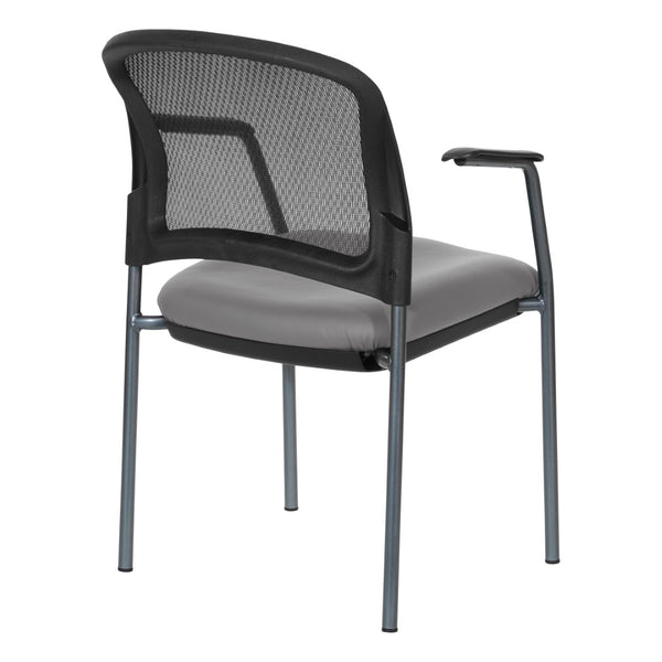 OSP Home Furnishings Progrid Mesh Back Stackable Chair with Titanium Frame for Conference Rooms Stratus 86710R-R103