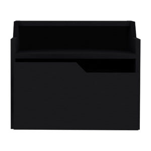 English Elm Winchester Floating Nightstand with Dual-Tier Surface, Spacious Drawer, Wall-Mount Modern Storage Black 18 L x 17 W x 5 H B097P199742