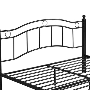 English Elm Christopher Knight Home® - KING Metal Bed Frame King Size Platform Bed with Geometric Headboard, Sturdy Iron, Underbed Storage Opportunity Black 79.25 L x 28.75 W x 3.5 H 63298.00FBLK-K-UK