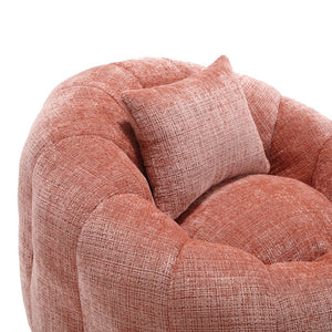 English Elm UNITED Cloud-Luxe Chenille Memory Foam Bean Bag Chair with Ottoman and Pillow for Ultimate Comfort Pink W1568P361686