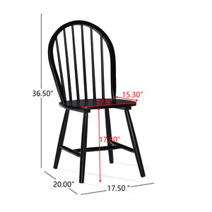 English Elm Christopher Knight Home® - 36 Countryhouse Spindle Back Dining Chair 36in High Back Farmhouse Style Durable Rubberwood Seat Black 56487.00BLK