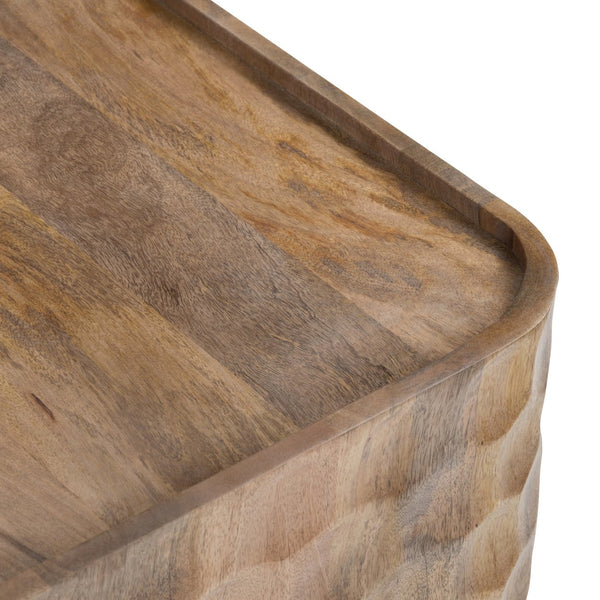Crestview Collection Coastal Accent Table - Rustic Solid Mango Wood With Unique Dimpled Texture For Modern Living Spaces Brown Solid Wood Cvfnr4816