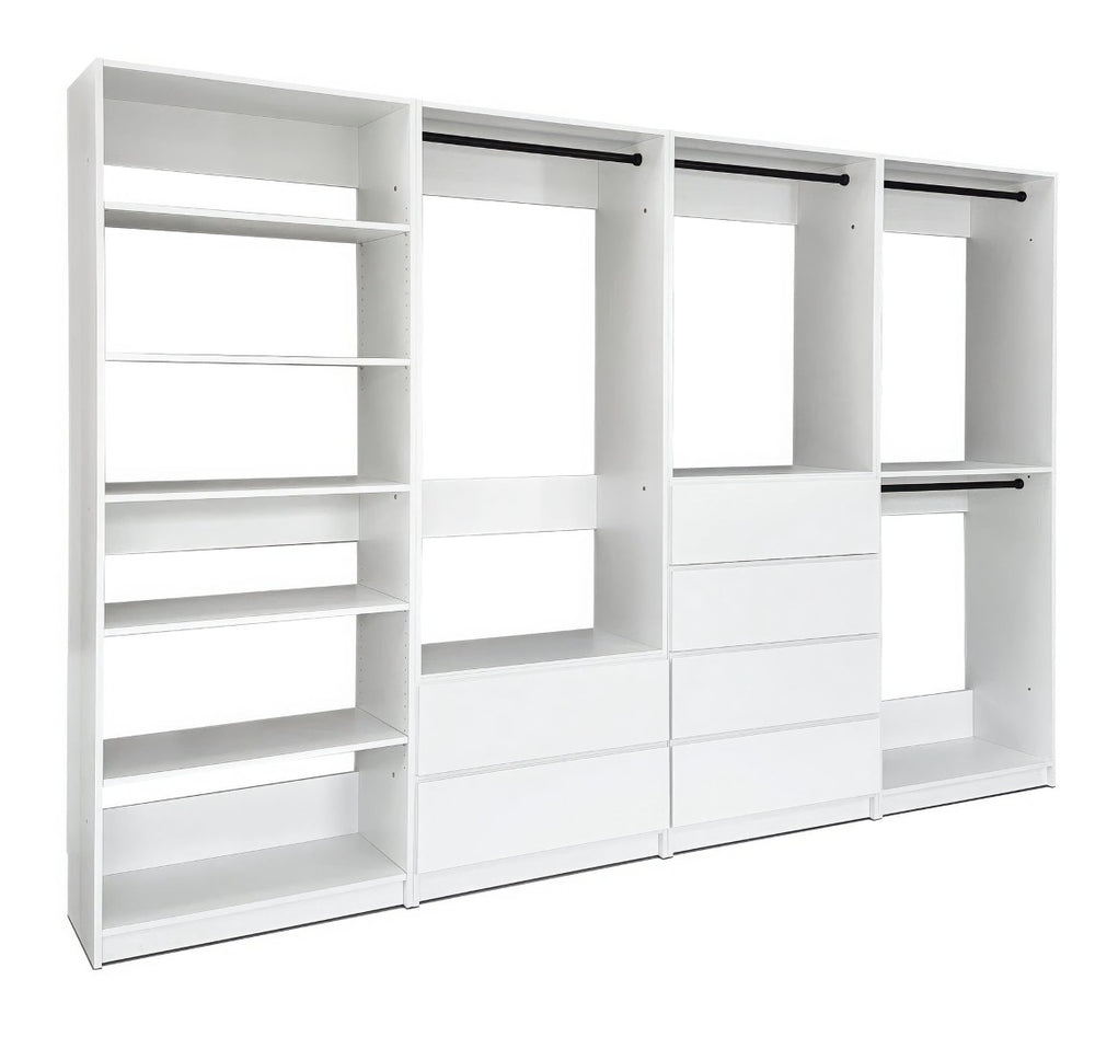 English Elm Prosper Freestanding Walk-In Wood Closet System - Stylish, Durable Storage For Modern Spaces Today! B040S00148-GIGA