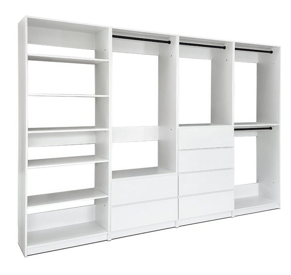 English Elm Prosper Freestanding Walk-In Wood Closet System - Stylish, Durable Storage For Modern Spaces Today! B040S00148-GIGA