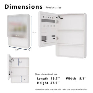 English Elm Led Medicine Cabinet with Anti-fog Mirror Warm Lighting Aluminum Wall Mount Bathroom W3083P451436