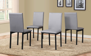 English Elm Citico 5-Piece Metal Dinette Set With Laminated Off-White Faux Marble Top, 4 Gray Chairs